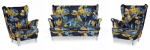 Svetainės baldų komplektas uszak ARI Print sofa foteliai Skandinavi&scaron;ki &scaron;eimos baldai