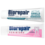 Dantų pasta Biorepair Gum Protection , 75ml + dantų pasta Biorepair Active Shield, 75 ml.