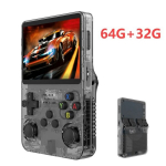 R36S ne&scaron;iojamas retro vaizdo žaidimų konsolė 3,5 colio IPS ekrano grotuvas Ki&scaron;eninis vaizdo grotuvas vaikams 64GB 10000 + žaidimų sistema Linux