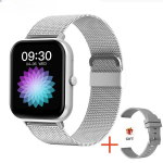 I&scaron;manusis laikrodis Call Smart Watch Women Custom Dial I&scaron;manusis Laikrodis, Skirtas Android Ios Vandeniui Atspariems Bluetooth Muzikos Laikrodžiams Full Touch Clock_Mesh belt silver