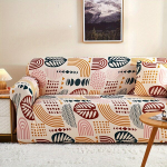 1 vnt. Geometrinio Ra&scaron;to Sofa Pieno &Scaron;ilko Užtiesalas,  Abrikosas