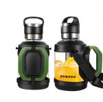Kelioninis tvirtas stiklinis vandens butelis Poweco, žalias, 1600 ml