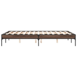 dvivietė lova，suaugusiųjų lova，Lovos rėmas, rudas ąžuolo, 120x200cm, apdirbta mediena/metalas CFE2956436