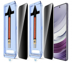 &bdquo;Leyong&ldquo; Tempered Glass juodas apsauginis ekrano stiklas (2 vnt.) su rėmeliu - privatumo (Galaxy S24 Ultra)