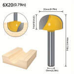 Apvalus dugno peilis 6 rankenos medžio apdirbimui., 1vnt 6x20mm