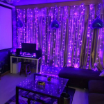 LED &scaron;vieselių užuolaida su pultu