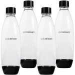 2x "SodaStream" 1 l talpos buteliai su saugikliais, dvi pakuotės, juodos spalvos