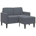 Dvivietė sofa su gultu l formos tamsiai pilka 125 cm aksomas