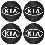Ratų vidurio dangteliai logotipo emblema, ratlankių dangteliai KIA 58 mm Juodas blizgesys