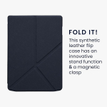 Kwmobile dėklas, suderinamas su Pocketbook Inkpad 4 / Color 3 / Color 2 / Vivlio Inkpad 4 / Inkpad Color 3 &ndash; dirbtinės odos dėklas &ndash; Ereader apsauginis dėklas &ndash; tamsiai mėlynas vir&scaron;elis