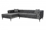 Mink&scaron;tas kampas Atelier del Sofa Como Eco Left, pilkas/juodas