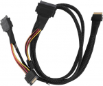 Bewinner Nvme Pcie Ssd kabelis, Sff-8654 8i į 2x Sff-8639 Nvme U.2 kabelio adapteris 24gbps 80cm pagrindinei plok&scaron;tei, Sas su Slim, skirtas Sas, Slim, &scaron;ioms jungtims