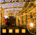 Happy People Lauko Kalėdinė girlianda 100 Led, 8 metrai &Scaron;iltai baltos spalvos Flash