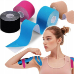 Kineziologinių juostų rinkinys 4 spalvos 5 m x 5 cm &ndash; elastingi kinesiotaping juostelės
