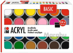 Akriliniai dažai Basic 18ml 24 spalvų - Marabu