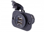 Lizdas įkrovimui įmontuojamas 2xUSB, 3.1A, 12/24V