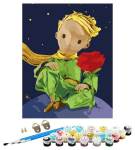 Tapyba pagal skaičius &ndash; paveikslas, dažai, teptukai, rinkinys &bdquo;Little prince and the rose&ldquo;, 40&times;50 cm