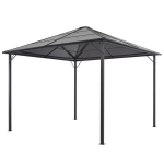 Pavėsinė su stogu, 3x3 m, juoda