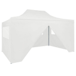 Pop-up i&scaron;skleidžiama proginė palapinė su 4 sienomis, balta, 3x4,5m