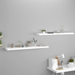 Pakabinamos lentynos VidaXL, 2 vnt., 120x23,5x3,8 cm, baltos