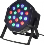 Disko lempa, 18 &scaron;viesos diodų, 3 RGB &scaron;viesos diodai su rėmeliu
