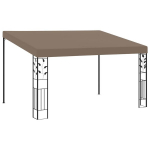 Prie sienos montuojama pavėsinė, rudos spalvos, 4x3x2,5m