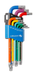 Torx raktų rinkinys 9 dalių su ilga rankena, spalvota , HT1W817, Hogert