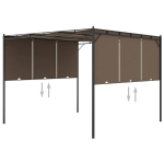 Sodo pavėsinė su &scaron;onine užuolaida, 3x3x2,25 m, ruda