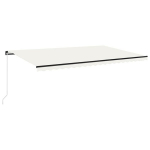 Rankiniu būdu i&scaron;traukiama markizė su led vidaXL, kreminė, 500x350cm