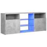 Televizoriaus spintelė su LED, 120x30x50 cm, pilka
