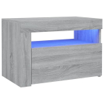 Naktinės spintelės su LED, 2vnt., 60x35x40cm, pilka ąžuolo spalva
