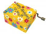 Muzikinė dėžutė Fridolin Happy Birthday, geltona