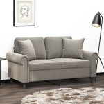 Dvivietė sofa su pagalvėmis vidaXL, pilka