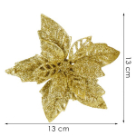 Kalėdinė Betliejaus žvaigždė, auksinė, blizgi, 13 cm