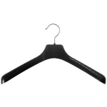 Platūs pakabai su kabliukais vir&scaron;utiniams drabužiams 38 cm, 50 vnt., juodi