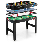 Costway 4 viename žaidimų stalas, futbolas, biliardas, oro ritulys, tenisas