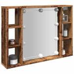 Veidrodinė spintelė su led ap&scaron;vietimu, 76x15x55cm, mediena