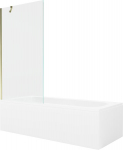 Vonia Mexen Vega su apdaila ir stiklo sienele, 170x70 cm + 90 cm, White+Gold/Transparent