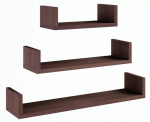 Pakabinama Lentyna Large Wenge 3 Lentynų Rinkinys
