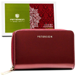 Raudona moteri&scaron;ka odinė piniginė su RFID, skirta dovanoms - Peterson