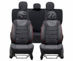 CLASSICO SĖDYNĖS UŽVALKALAS BLACK/RED THREAD spalva - juoda su raudonais siūlais komplektas