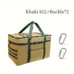 Didelis kelioninis lagaminas su D-žiedais, Khaki-81L+Sagtis*2
