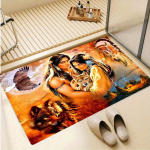 Poliesterio kilimas su vilko ra&scaron;tu,  60 cm x 90 cm / 23,62 colio x 35,43 colio