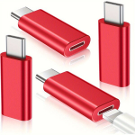 4 vnt. adapterių rinkinys iPhone USB-C, Raudona