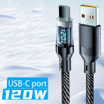 120W USB-C greitojo įkrovimo laidas