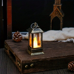 Tradicinė LED žibintų žvakidė, Kalėdų dekoracija.,  Bronza