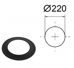 Dekoratyvinis žiedas (rozetė). Juodas metalas, 2 mm. D-220 mm.