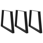 Valgomojo stalo kojos v formos 3 vnt juoda 100x(72-73,3) cm