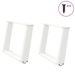 Kavos staliuko kojelės u formos 2 vnt baltos 70x(42-43) cm