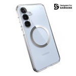 Telefonas Speck Presidio Perfect-Clear Magnet &ndash; dėklas, skirtas Samsung Galaxy S25+ / S24+ MagSafe (skaidrus / chromo apdaila / ramus sidabras)